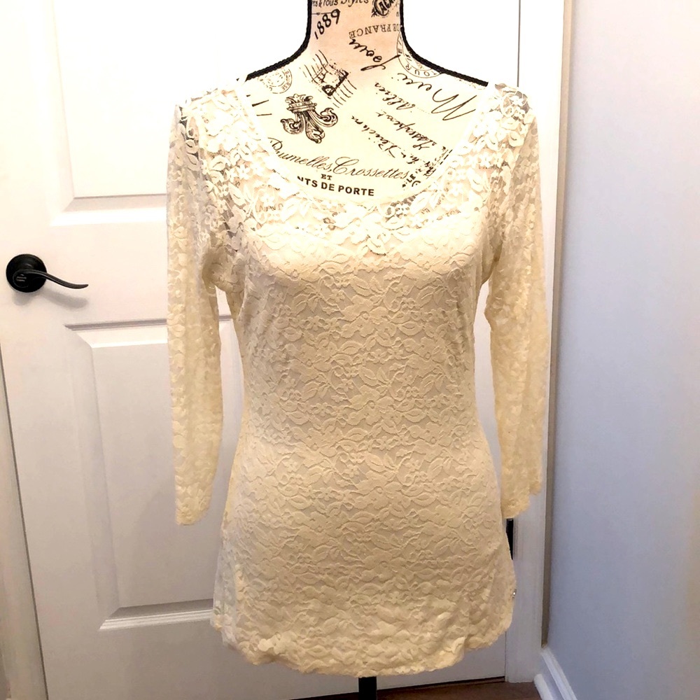 Guess ivory lace top